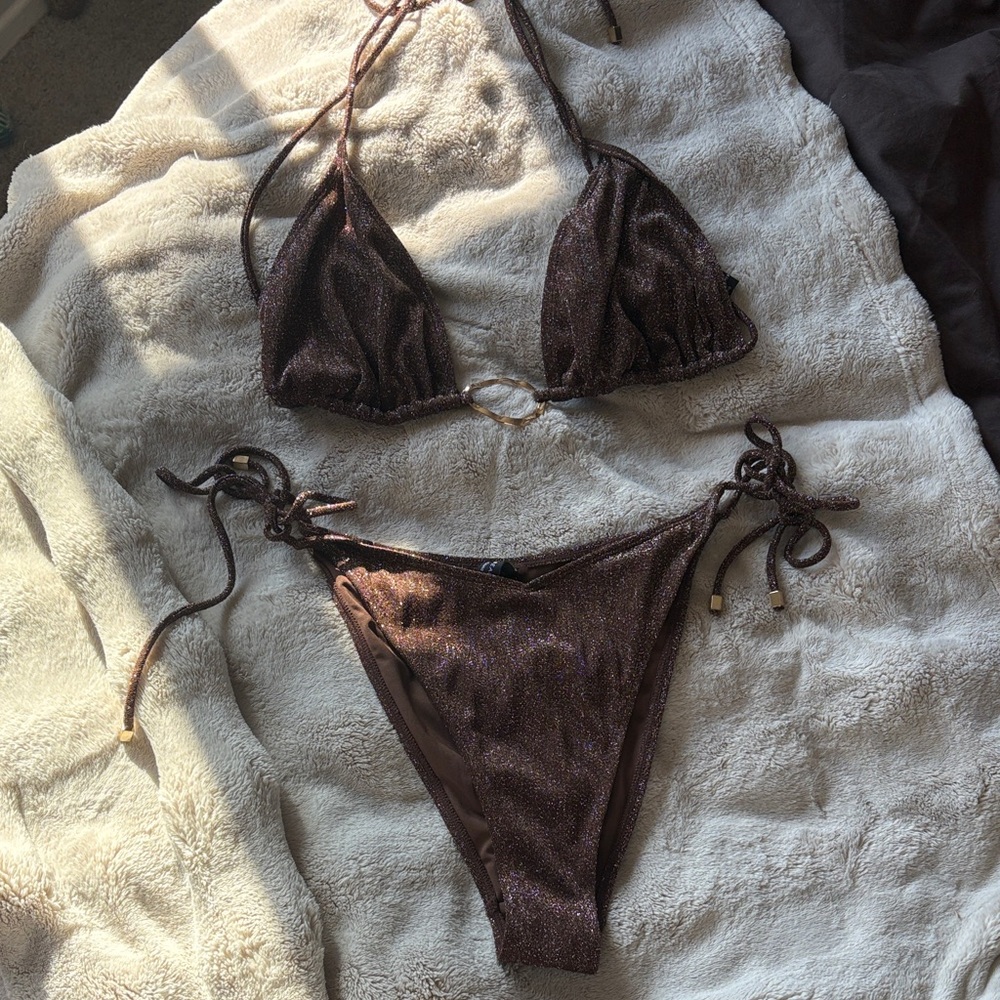 Shimmering Brown Bikini Set